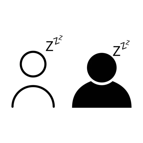 Set Tired Man Icon Sleep Emotion Tired Sign Bored Concept — Archivo Imágenes Vectoriales