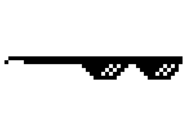 Amusant Rétro Pixel Icône Verre Soleil Style Vie Mème Lunettes — Image vectorielle