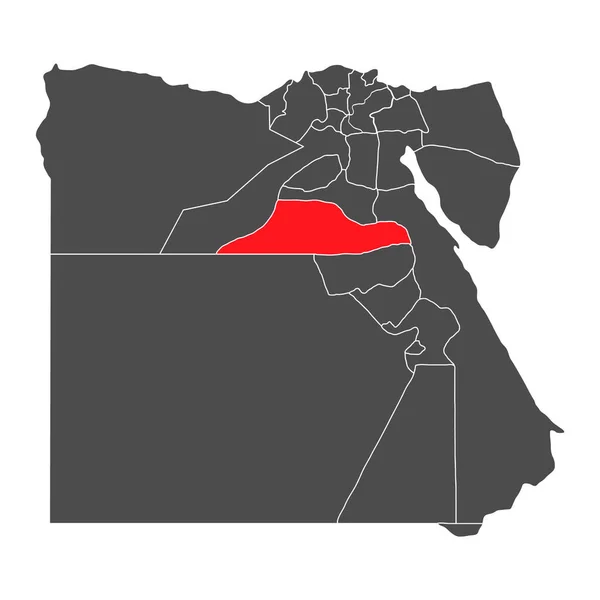 Egypten Hög Detaljerad Karta Minya Geografi Grafiskt Land Afrika Gränsen — Stock vektor