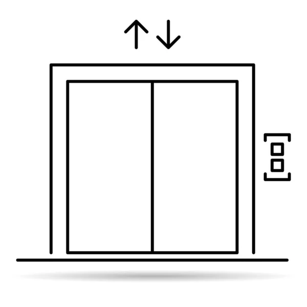 Lift Elevator Icon Shadow Graphic Design Sign Building Doorway Symbol — 스톡 벡터