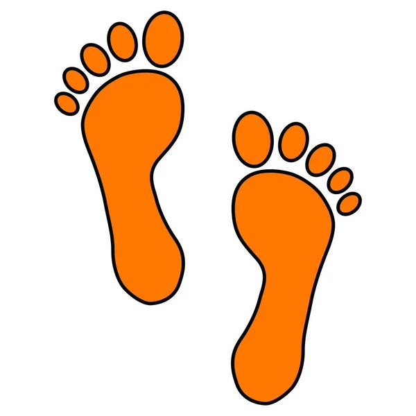 Foot Print Human Sign Track Walking Design Icon Outline Vector - Stok Vektor