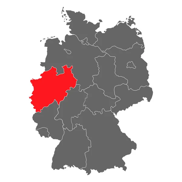 ノルトライン ヴェストファーレン州のドイツ地図アイコン 孤立したグラフィック背景ベクトル図 — ストックベクタ