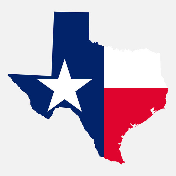 Texas map shape, united states of america. Flat concept icon symbol vector illustration .