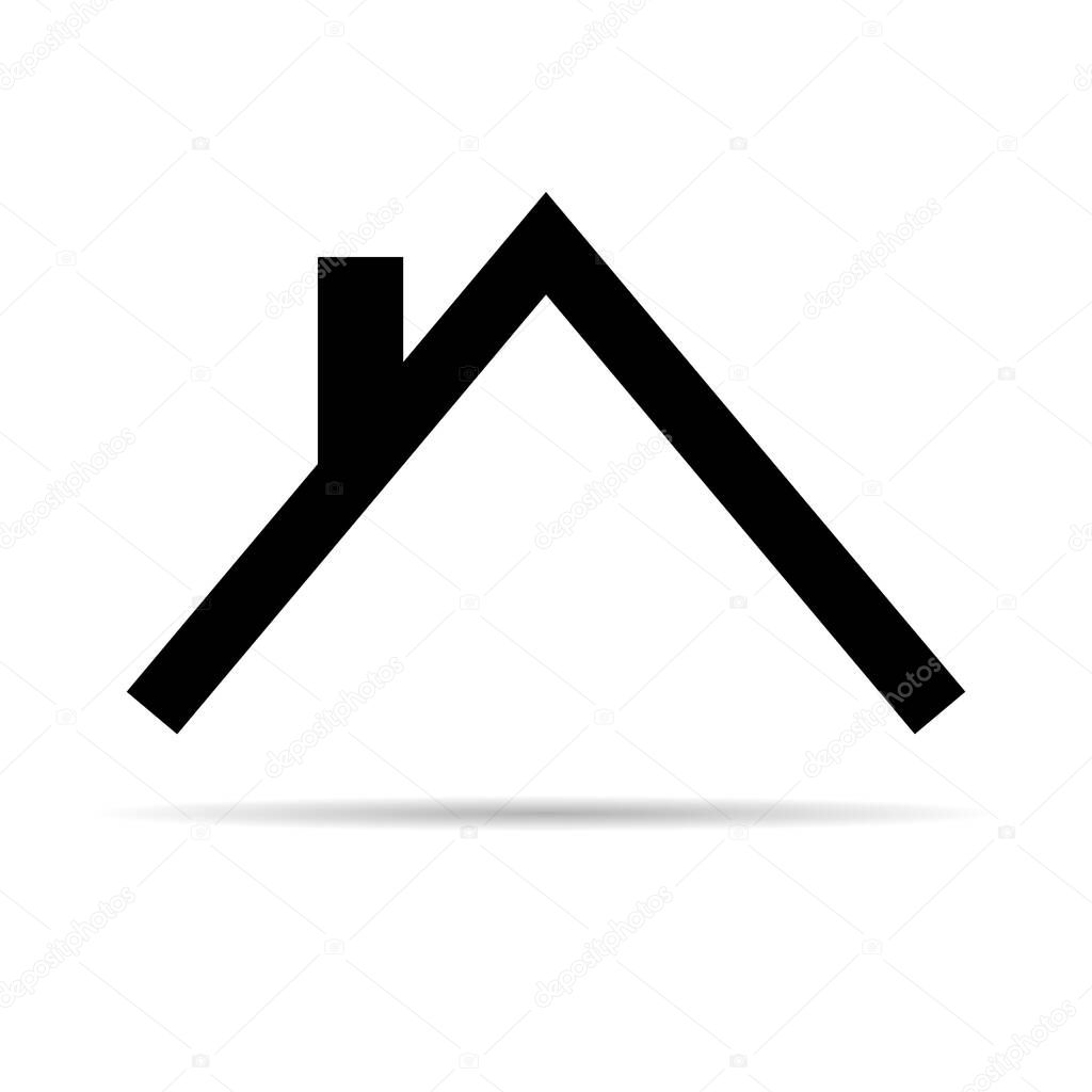 Roofs house silhouette icon, city concept template panorama, landscape vector illustration .