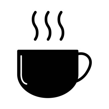 Kahve ikonu, kahvaltı içeceği kafesi, kapuçino, izole edilmiş sıcak illüstrasyon, vektör çizgisi. .