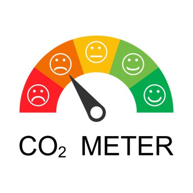 CO2 bulut simgesini, temiz küresel emisyonu, çevre eko tasarım sembolü illüstrasyonunu azaltır .