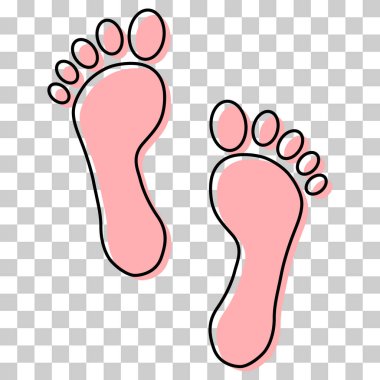 Foot print human sign, track walking design icon, outline vector illustration .