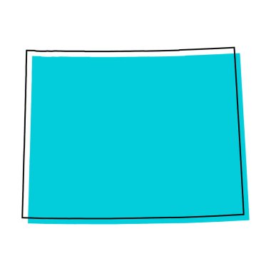 Wyoming map shape, united states of america. Flat concept icon symbol vector illustration .