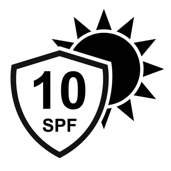 Solskyddsfaktor Ikon Strålningsblock Symbol Sol Skydda Huden Vektor Illustration — Stock vektor