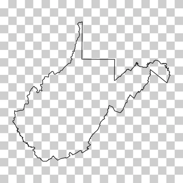 Virginia Occidental Forma Mapa Estados Unidos América Icono Concepto Plano — Vector de stock