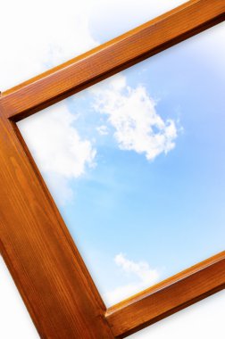 gökyüzü pencerenin arkasında