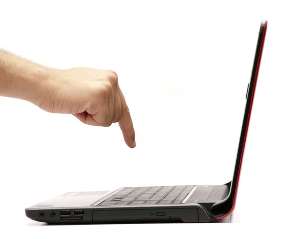 Hand Using Laptop — Stock Photo, Image