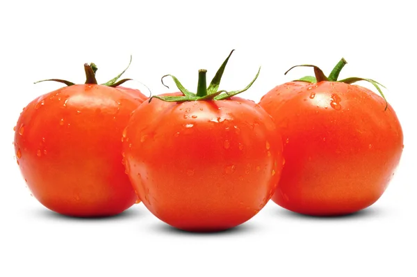 Üç kırmızı domates — Stok fotoğraf