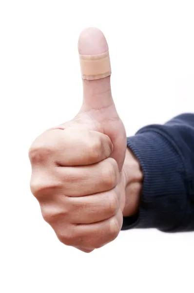 Bandaged Thumb Up — Stock Photo, Image