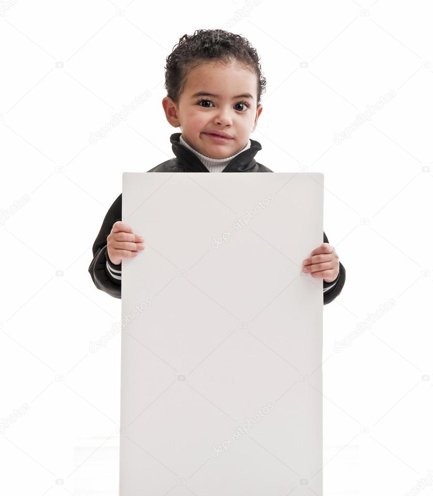 Boy with Blank Board