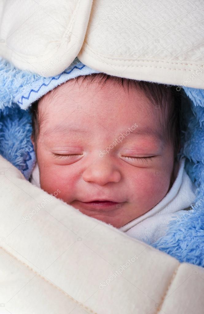 Newborn Baby Sleepy Smile