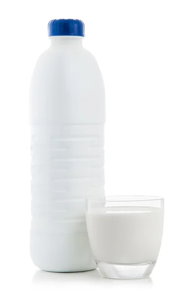 Bouteille de lait & Verre — Photo