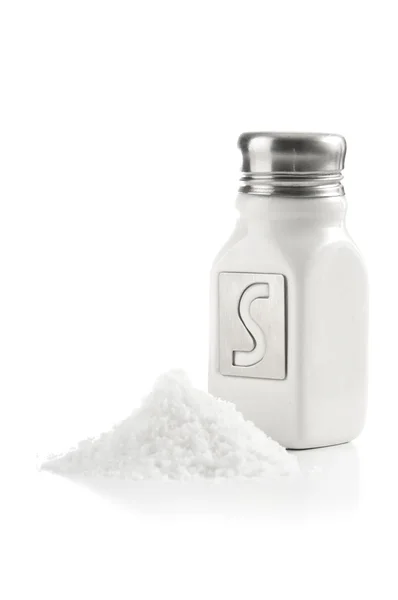 Salt Shaker & Salt Pile — Stock Photo, Image