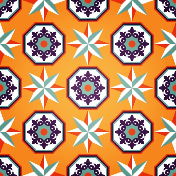芸術的なオレンジ色のシームレスなパターン — ストックベクタ