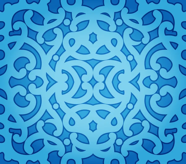 Bleu motif floral sans couture — Image vectorielle