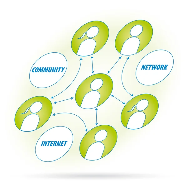 Diagrama de redes sociales — Archivo Imágenes Vectoriales