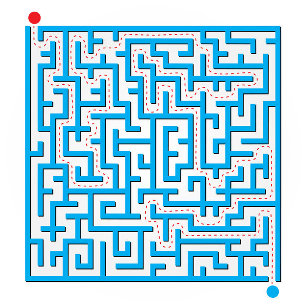 Blue 2D Maze Map