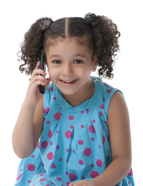 Little Girl With Phone Call — Stock Photo, Image