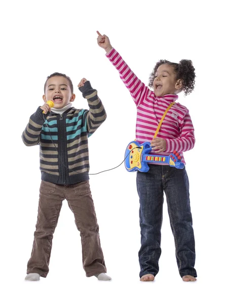 Boldog gyerekek zene — Stock Fotó