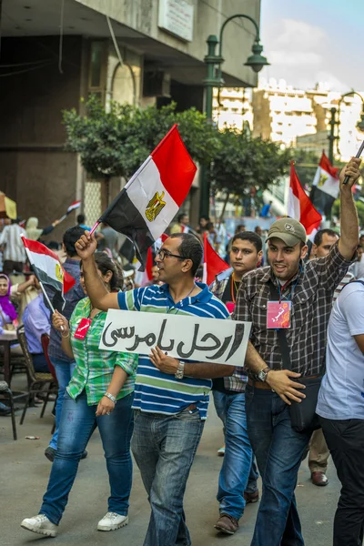 エジプト morsy に対して抗議しています。 — ストック写真
