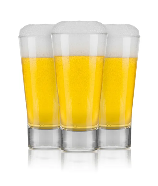 Three Glasses of Beer — Stock Photo, Image