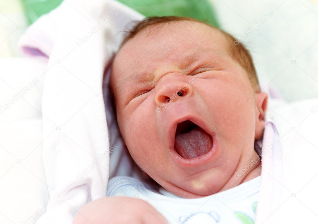 New Born Baby Yawning