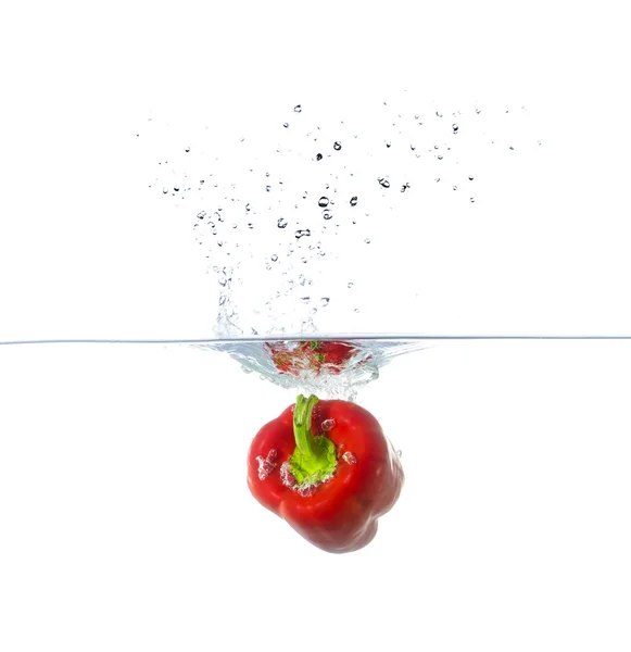 Fresh Red Paprika Splash in Water — Stock Photo, Image