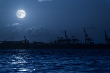 gece Port siluet