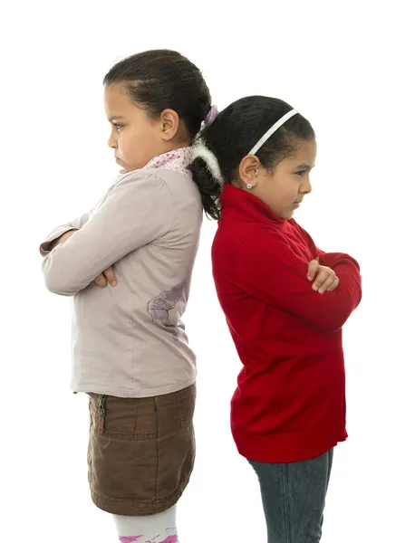 Två flickor i gräl — Stockfoto