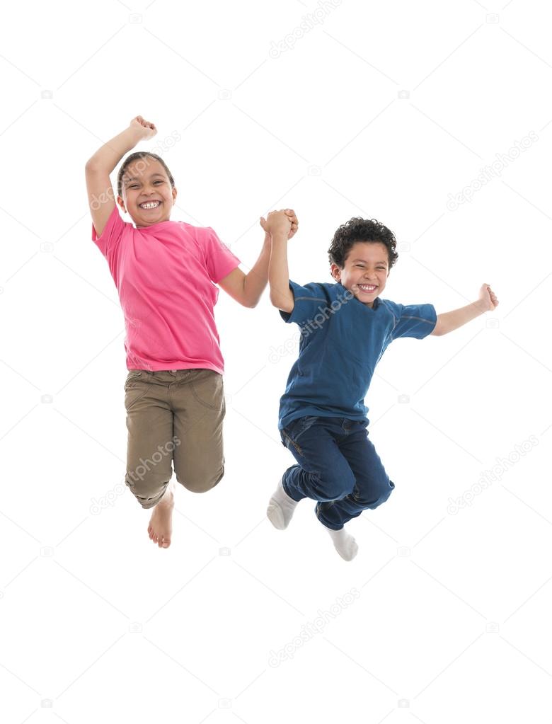 Active Happy Kids Jumping with Joy