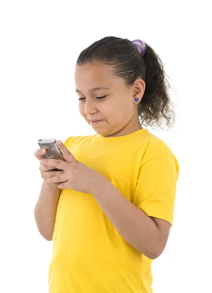 Beautiful Girl Mobile Texting — Stock Photo, Image