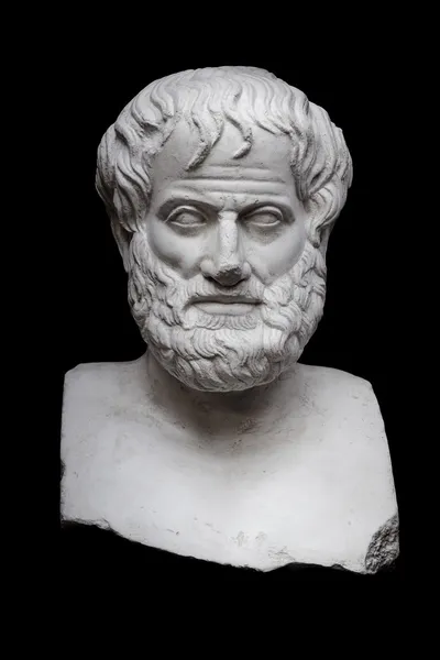 Аристотель на чорному — стокове фото