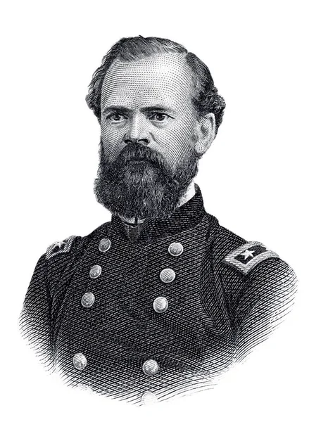 Portrét Generála Jamese Birdseye Mcphersona Izolovaný Bílém Pozadí — Stock fotografie