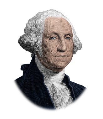 Beyaz Arkaplanda İzole Edilmiş George Washington 'un Portresi