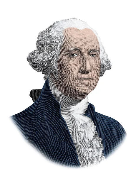 George Washington Beyaz Arkaplanda Zole Edilmiş Portresi — Stok fotoğraf