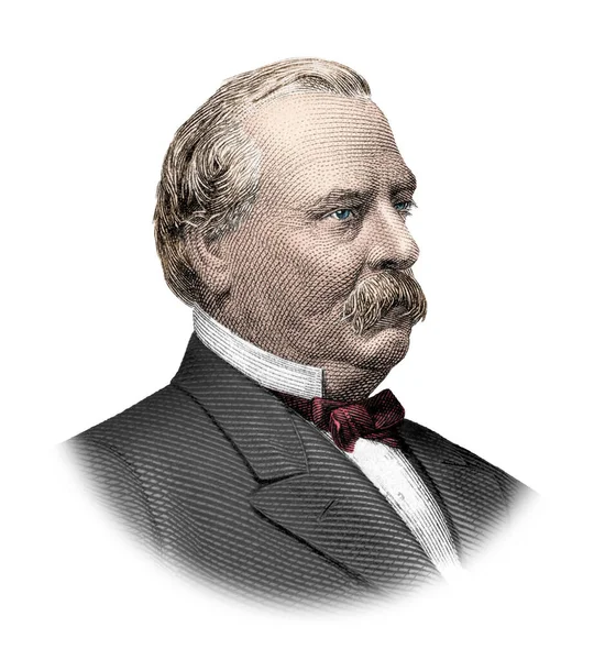 Grover Cleveland Πορτρέτο Απομονώνονται Λευκό Φόντο — Φωτογραφία Αρχείου