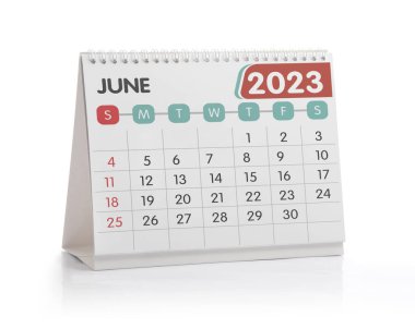 Haziran 2023 Beyaz Ofis Takvimi İzole Edildi