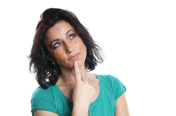 Middle aged woman thinking — Stock Photo, Image