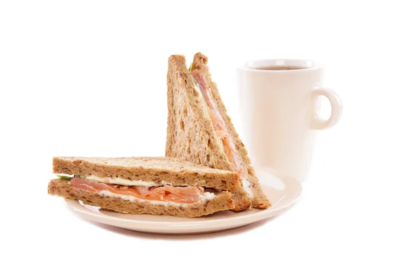 Sandwich and tea — Stock Photo, Image