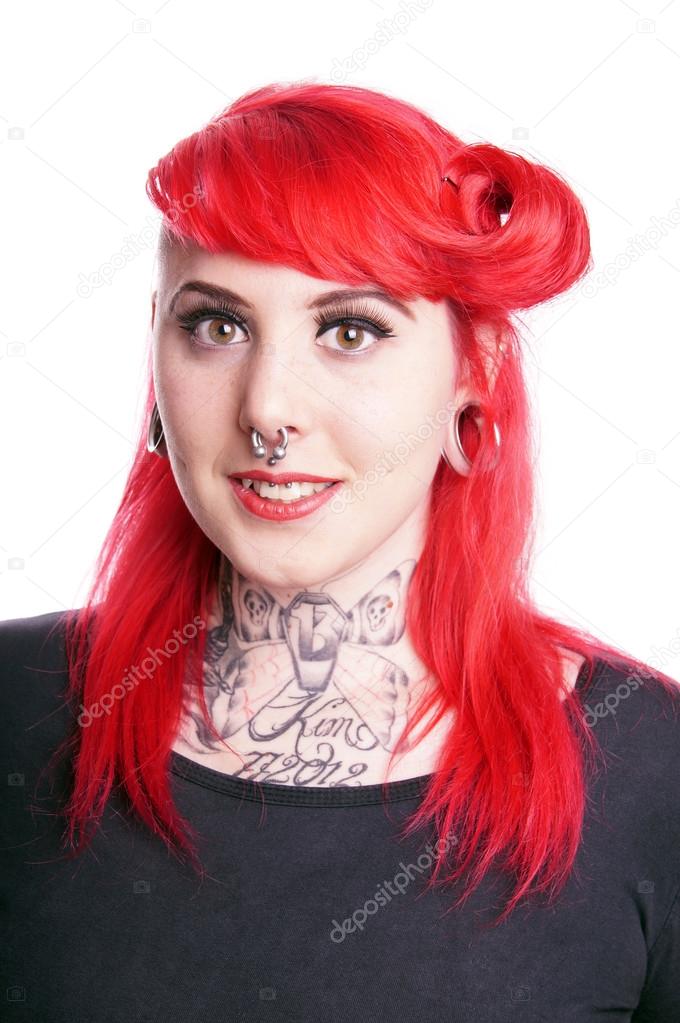 woman with facial piercings