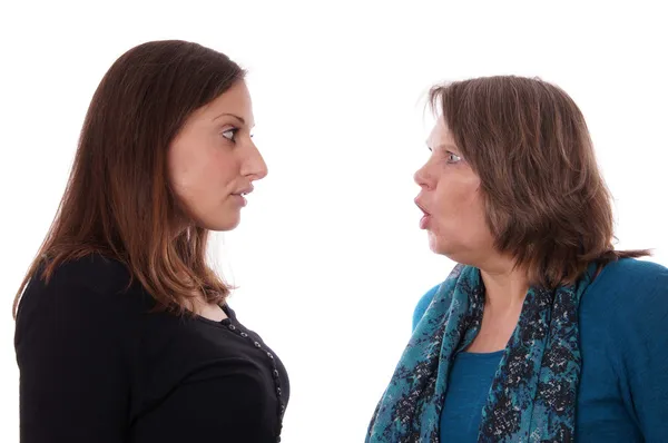 Mère et fille discutant — Photo