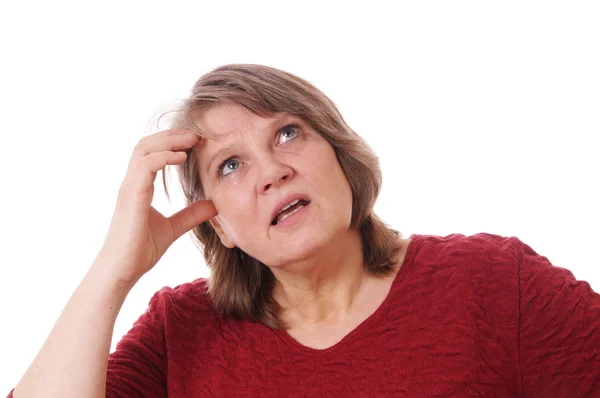 Mature woman thinking — Stock Photo, Image