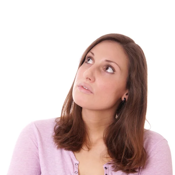 Young woman looking up — Stock Photo, Image