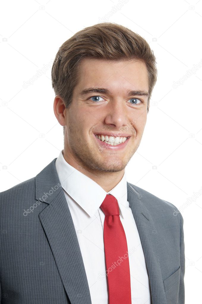 young businessman smiling