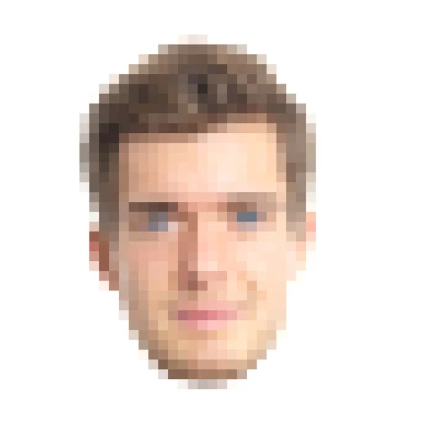 Пикселированное лицо — стоковое фото
